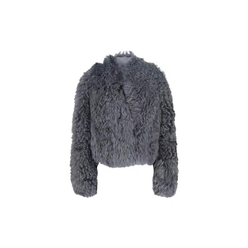 Верхняя одежда Ferragamo Shearling Укороченная куртка 'Серый' 1
