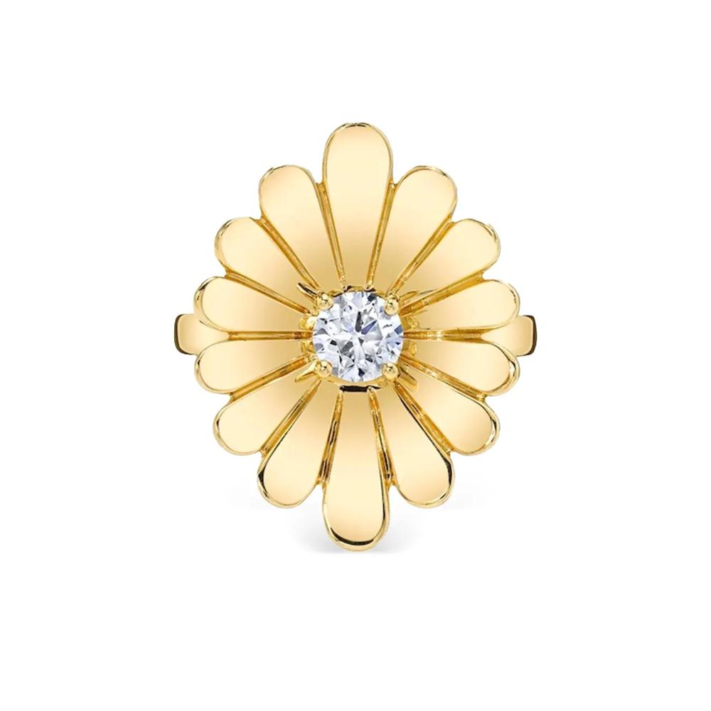 Кольцо Water Lily из желтого золота с бриллиантами 1