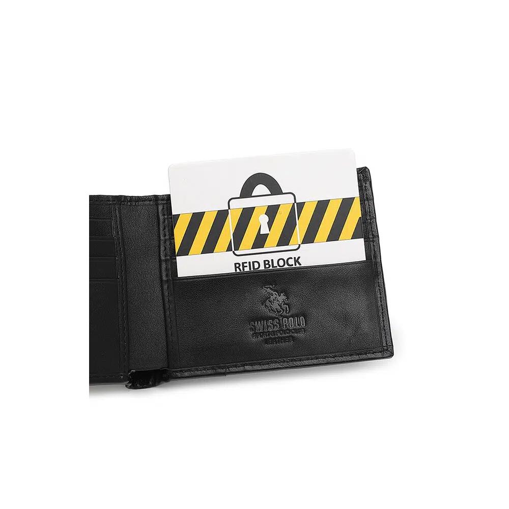 Мужской RFID-блокирующий би-фолд кошелек - черный 6