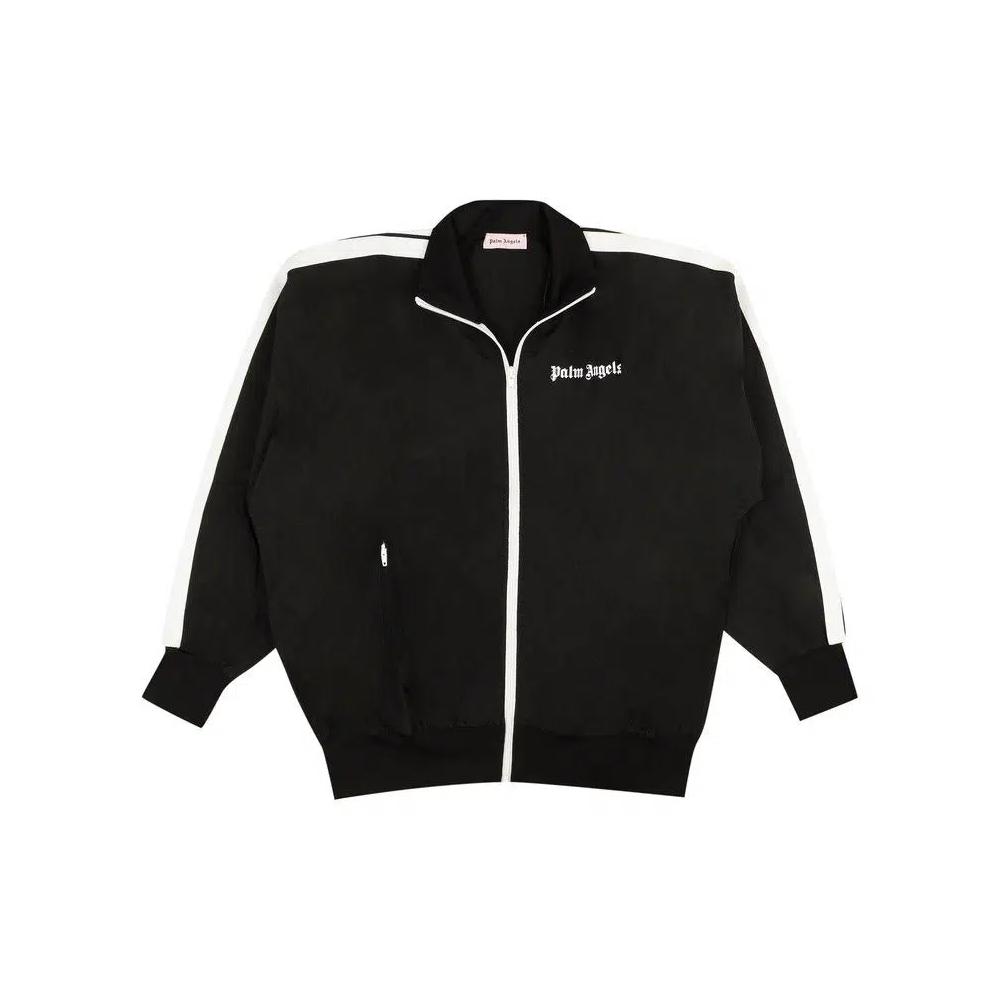 Трековые куртки Palm Angels Over Logo Zip Up Track Jacket 'Black' 1