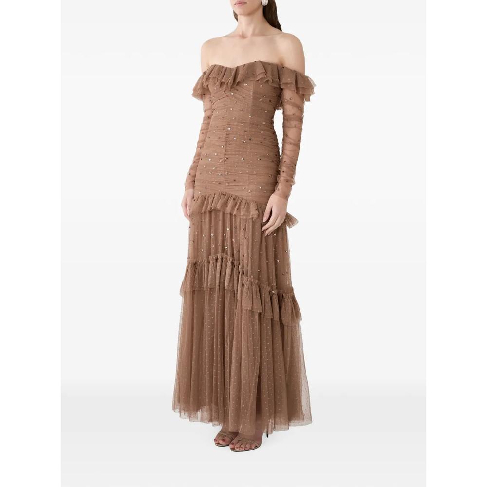 Sequin Glimmer ruffled gown 2