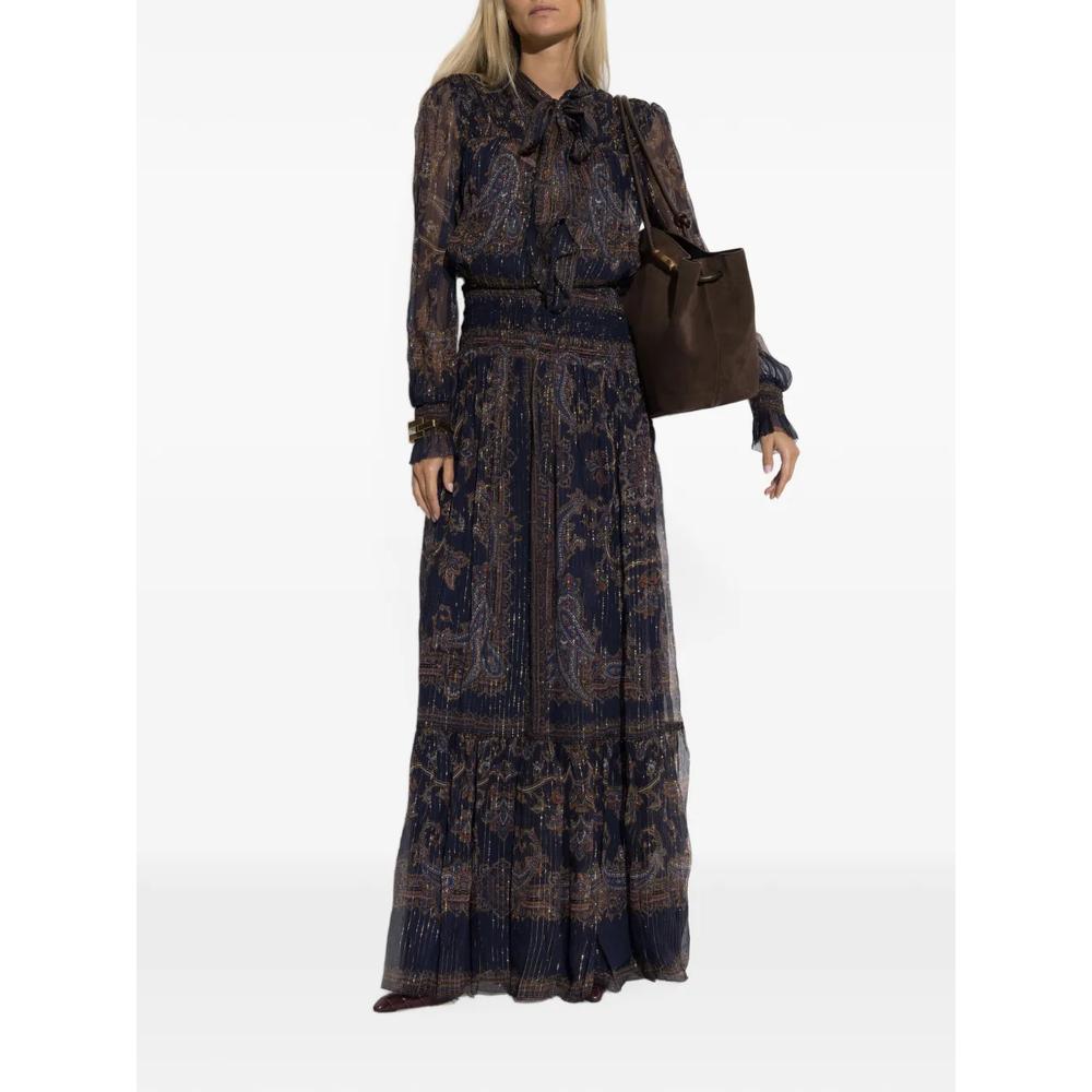 paisley-print pussy-bow maxi dress 2