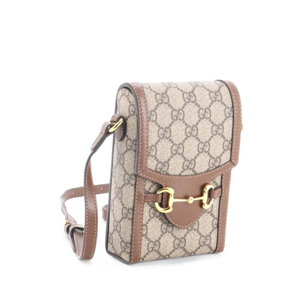 Мини-сумка через плечо Horsebit 1955 GG Coated Canvas with Leather 2