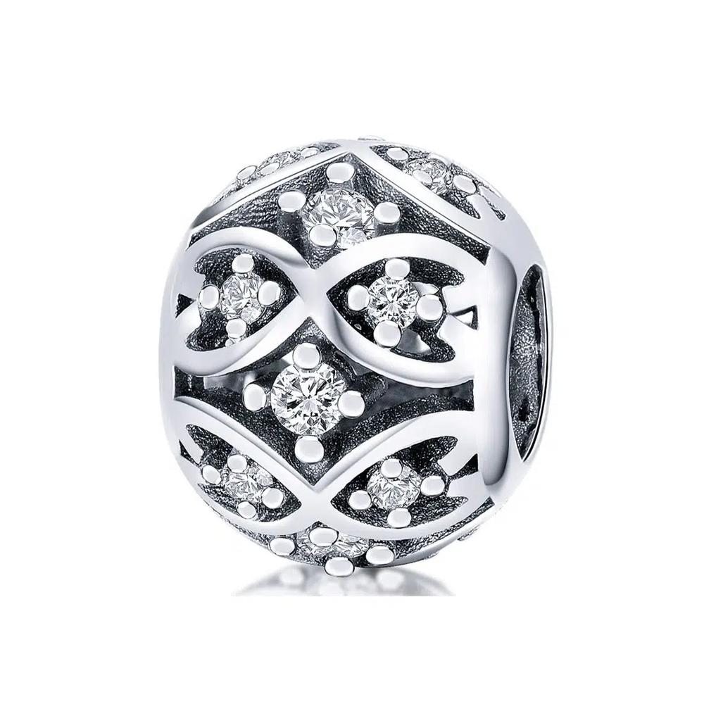 Цельный подвес 925 стерлингового серебра Infinity CZ 1