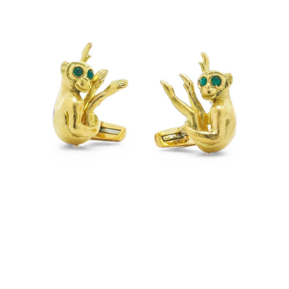 emerald monkey cufflinks 2