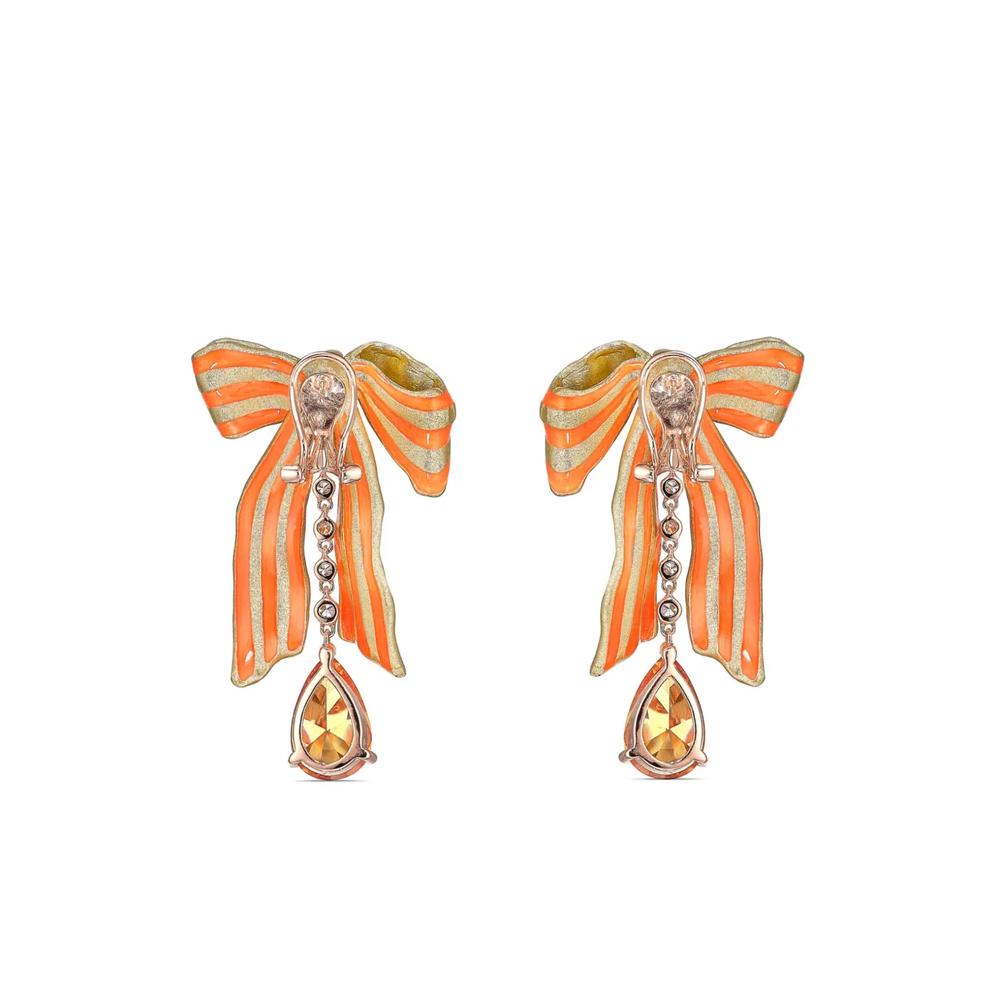 Серьги Bardot Bow из желтого золота с сапфирами и бриллиантами 2