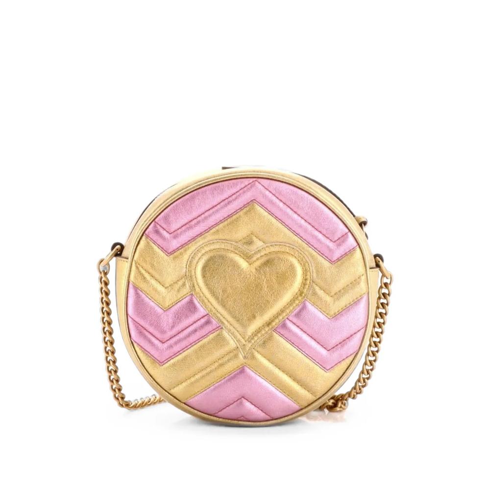 Мини-сумка через плечо GG Marmont Round Shoulder Bag Matelasse Leather 2