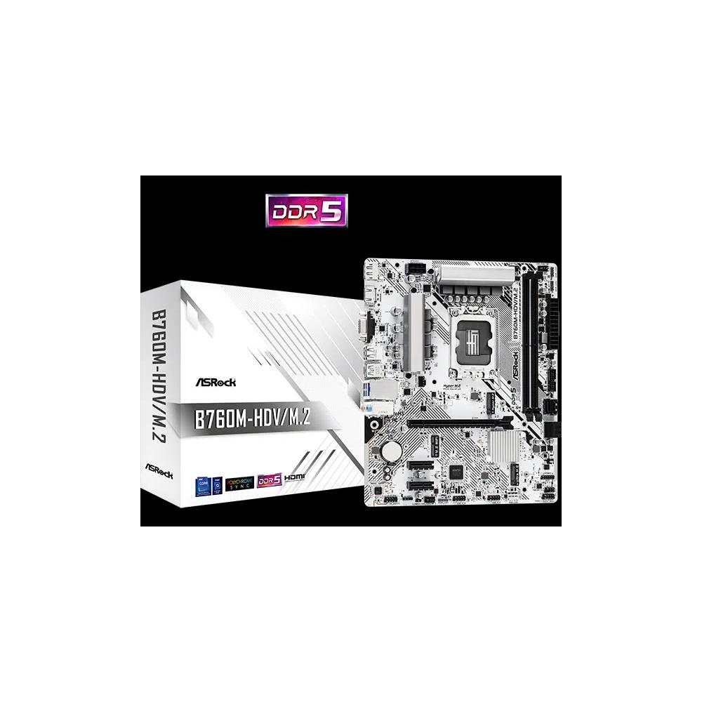 ASRock B760M-HDV/M.2 White Micro-ATX белая материнская плата (DDR5) 1