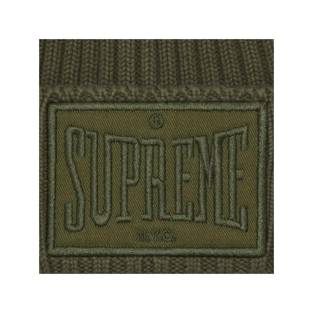 Шапки-бини Supreme Overdyed Patch Beanie 'Olive' 3