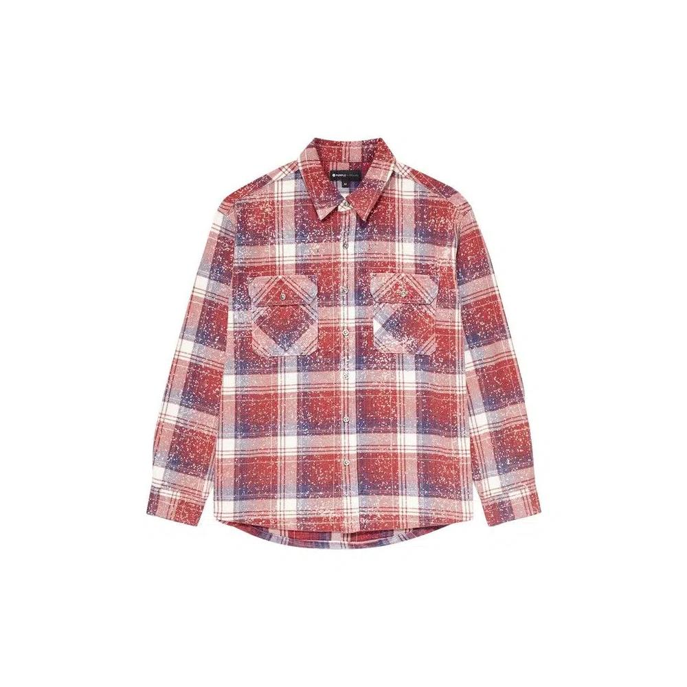 Рубашки на пуговицах PURPLE BRAND Клетчатая тканая рубашка 'Red/Navy/White' 1
