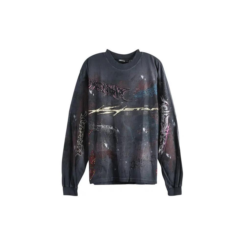 Футболки с длинным рукавом Hellstar Crystal Long Sleeve 'Black' 1