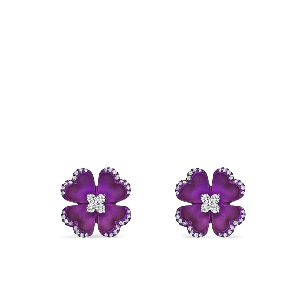 Серьги Flower с бриллиантами 1