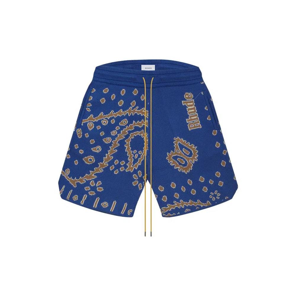Шорты Rhude Bandana Knit Short «Light Blue/Tan/Creme» 1