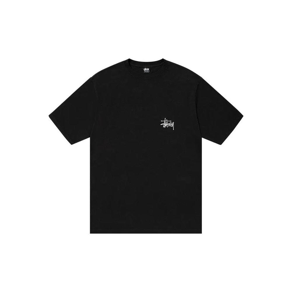 Футболки с коротким рукавом Stussy Basic Pigment Dyed Logo Tee 'Black' 1