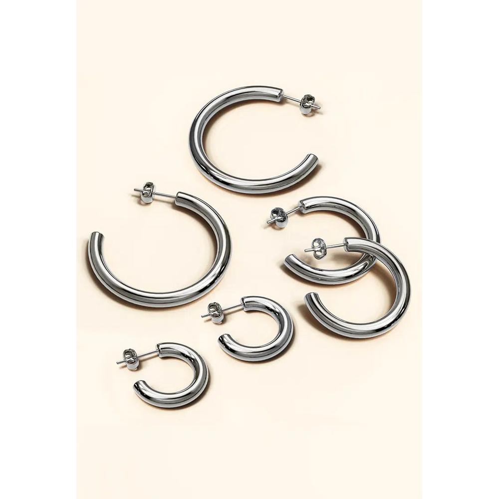 Серьги-кольца Erica White Gold Hoop 30 мм 8