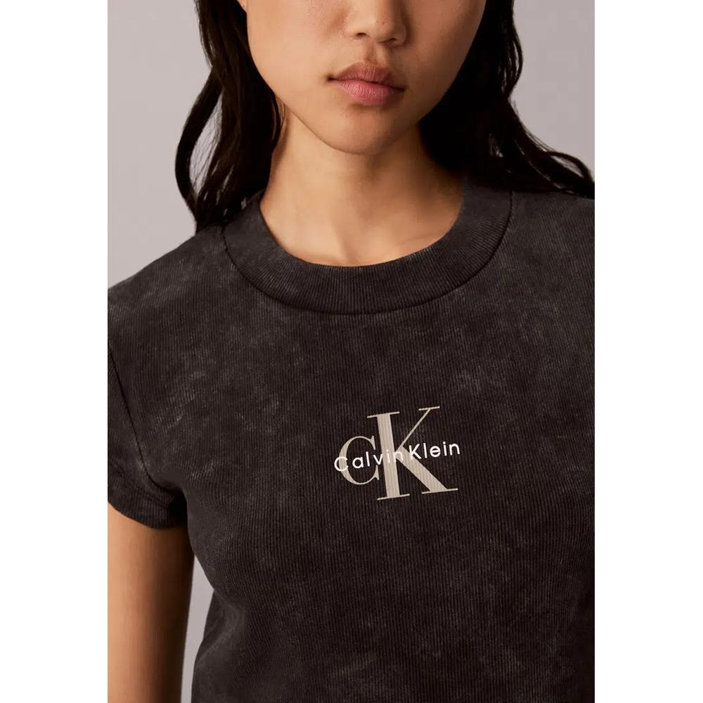 Футболка Baby Fit с логотипом и ребристой текстурой - Calvin Klein Jeans 4