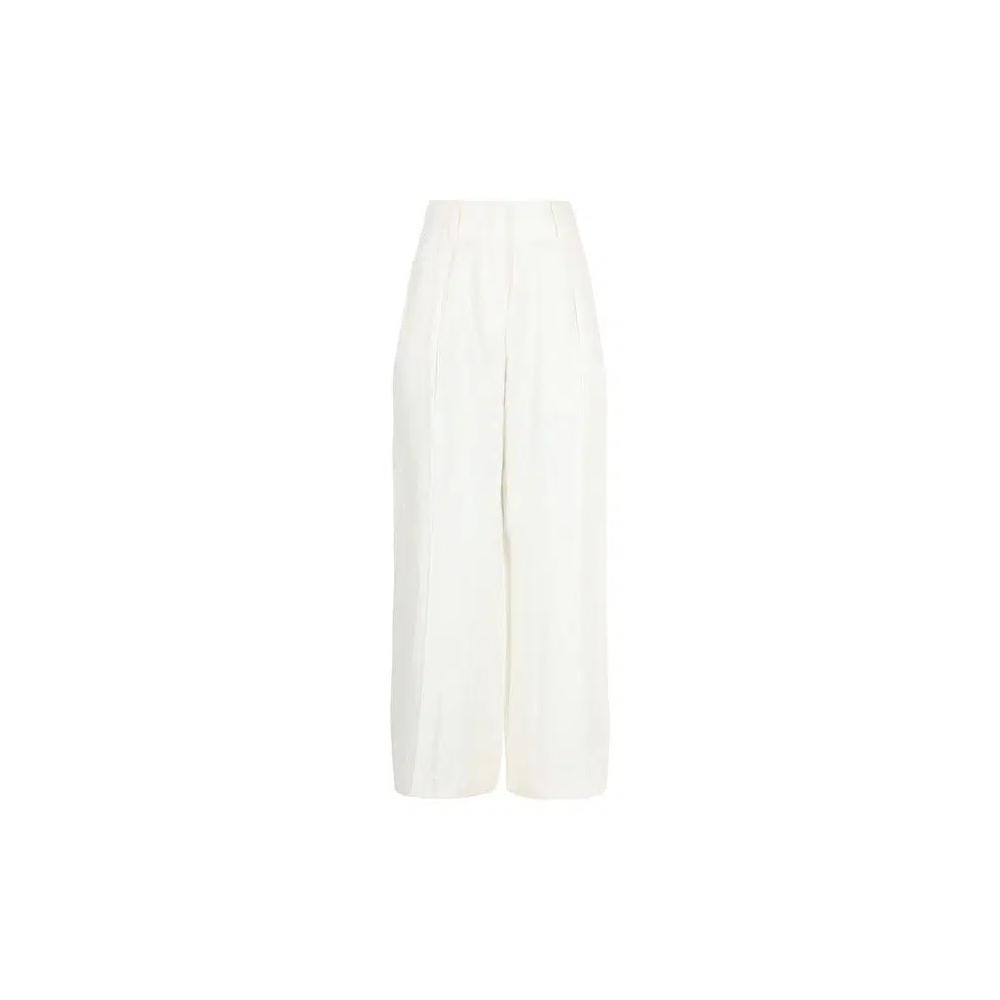 Брюки Ferragamo Silk Blend Wide Leg Pants 'White' 1