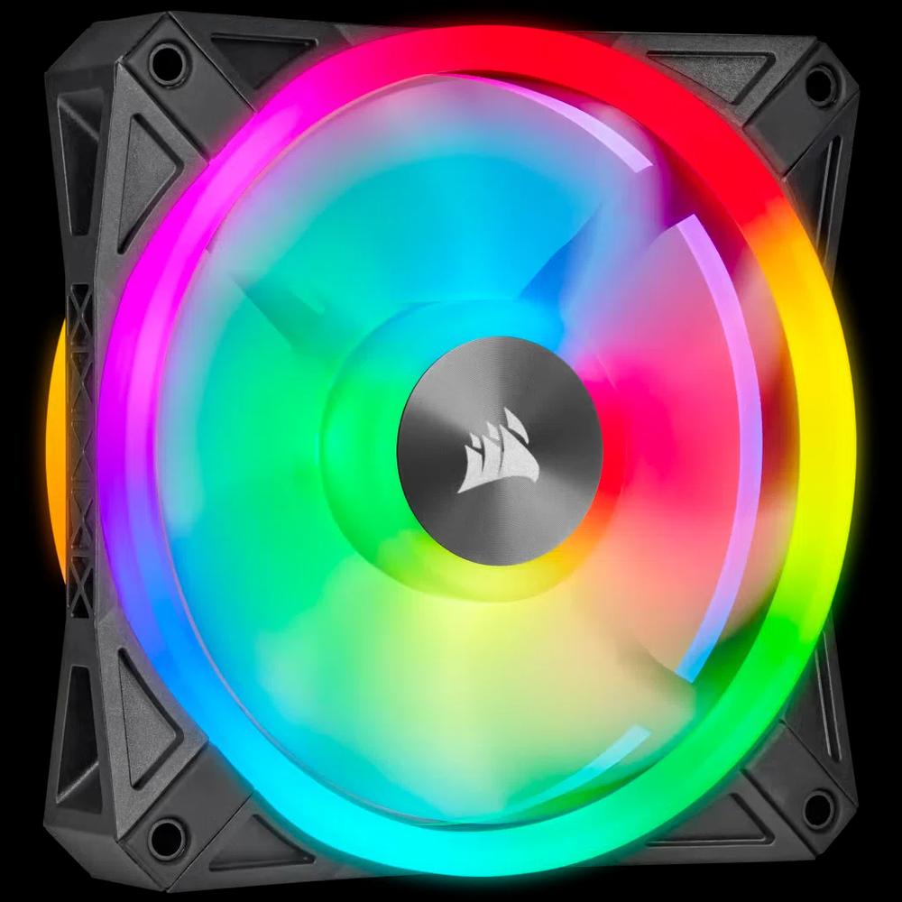 Corsair iCUE QL120 RGB 120mm PWM Black Fan — одиночная упаковка 120 мм вентилятор 1