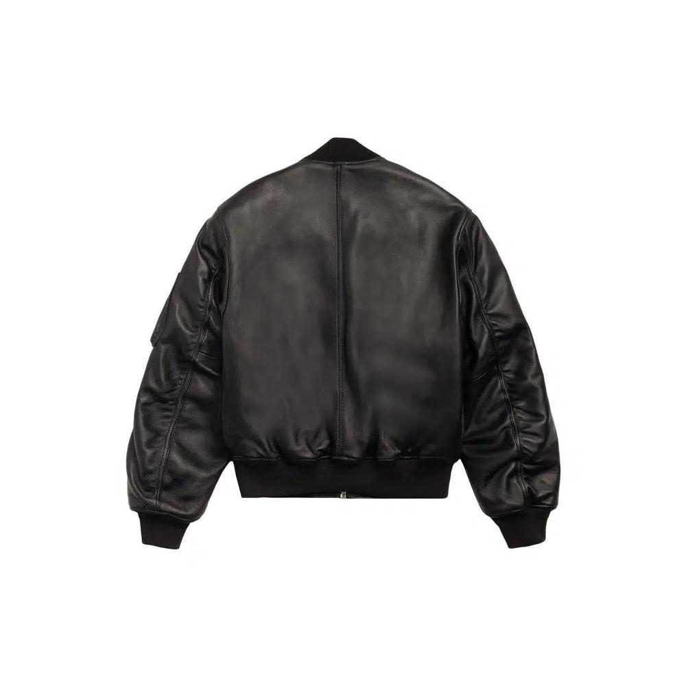 Верхняя одежда Stussy Leather Built Bomber 'Black' 2