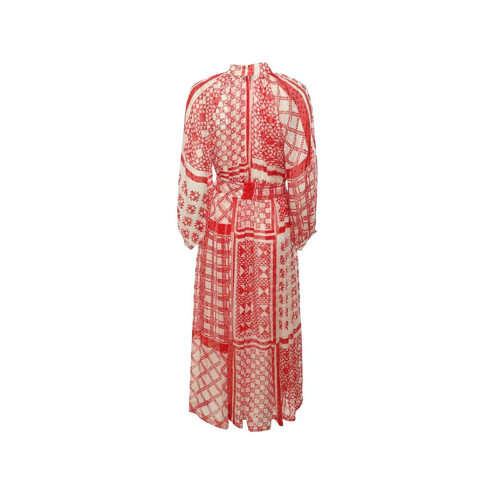 geometric-print belted maxi dress 2