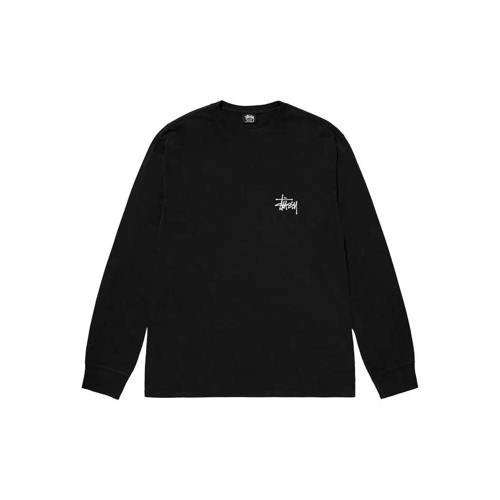 Футболки Stussy Basic Pigment Dyed Long-Sleeve Tee 'Black' 1