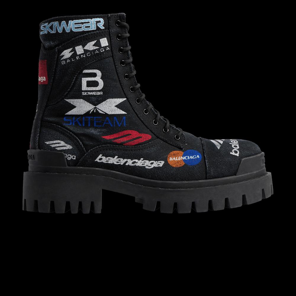 Ботинки Balenciaga Combat Strike Boot 'Worn-Out - Black Allover Print' 1