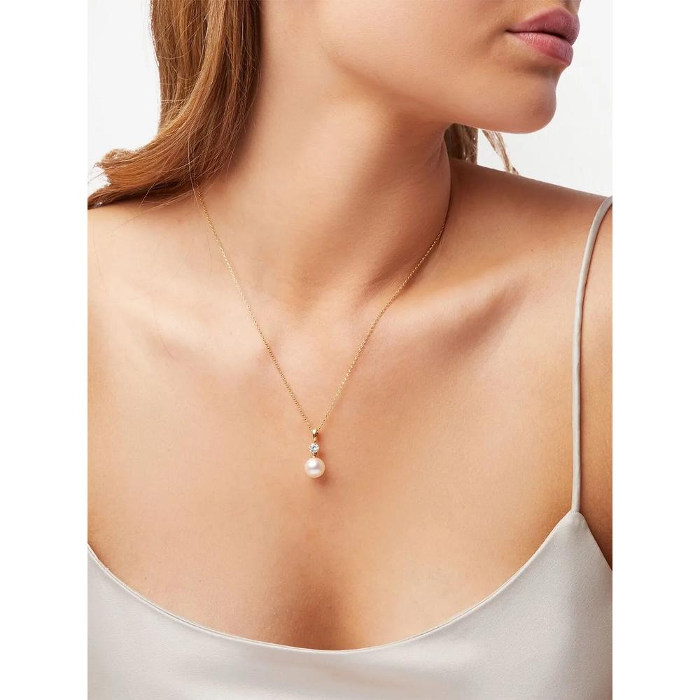 Колье Classic Akoya из желтого золота с жемчугом и бриллиантами 2