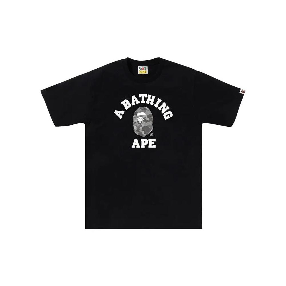 Футболки BAPE Honeycomb Camo College Tee 'Black/Grey' 1