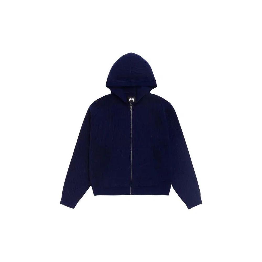 Свитер Stussy Waffle Cashmere Zip Hood «Deep Navy» 1