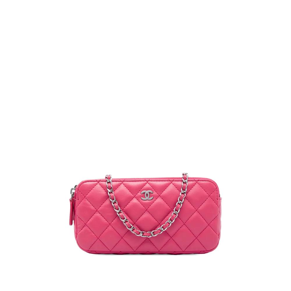 Стеганая сумка через плечо Double Zip Clutch On Chain с логотипом CC (2019 год) 1