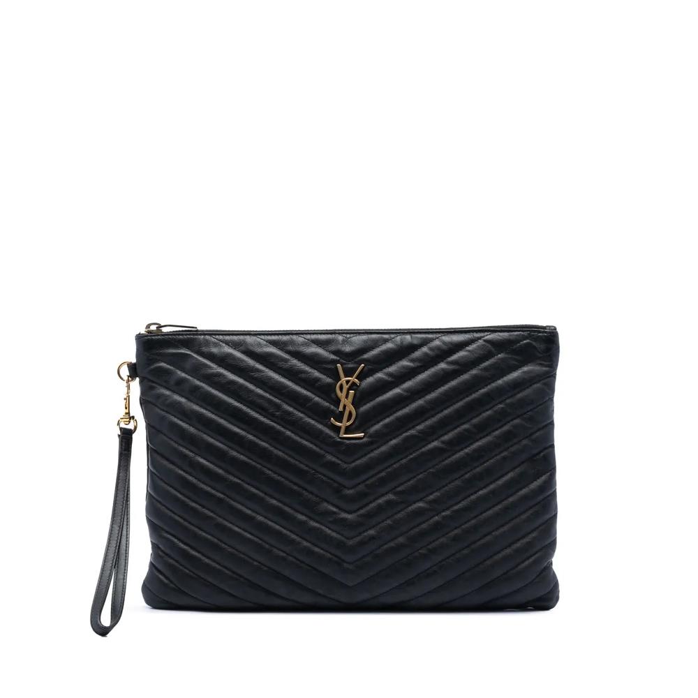 Клатч Chevron Calfskin Monogram Zip A4 Pouch (2015 год) 1