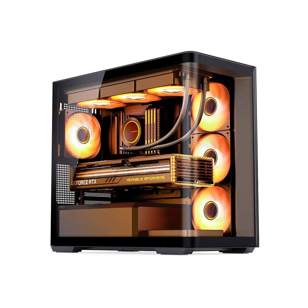 Jonsbo D300 без центральной стойки, панорамное стекло Micro-ATX корпус - черный 1