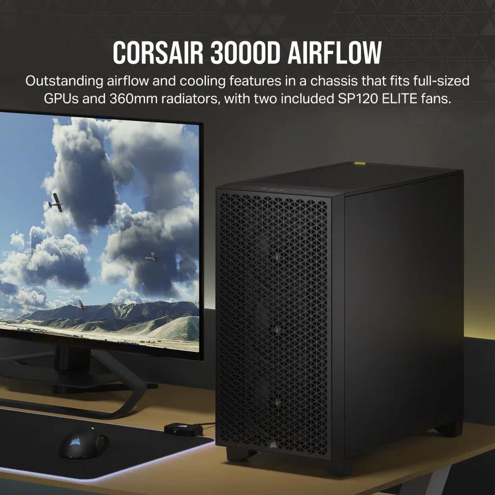 Corsair 3000D AIRFLOW ATX корпус - Черный 4