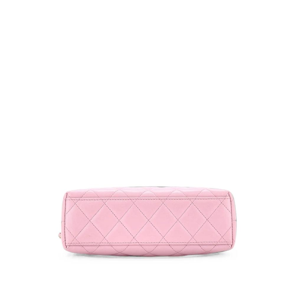 Kelly Top Handle Shopping Bag Quilted Shiny Aged Calfskin Mini satchel 3
