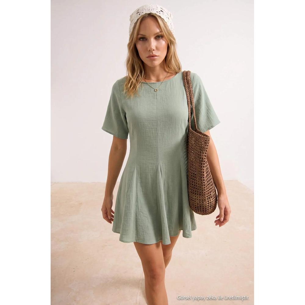Платье мини Mint Woven Flounced 1% Cotton Beach 4