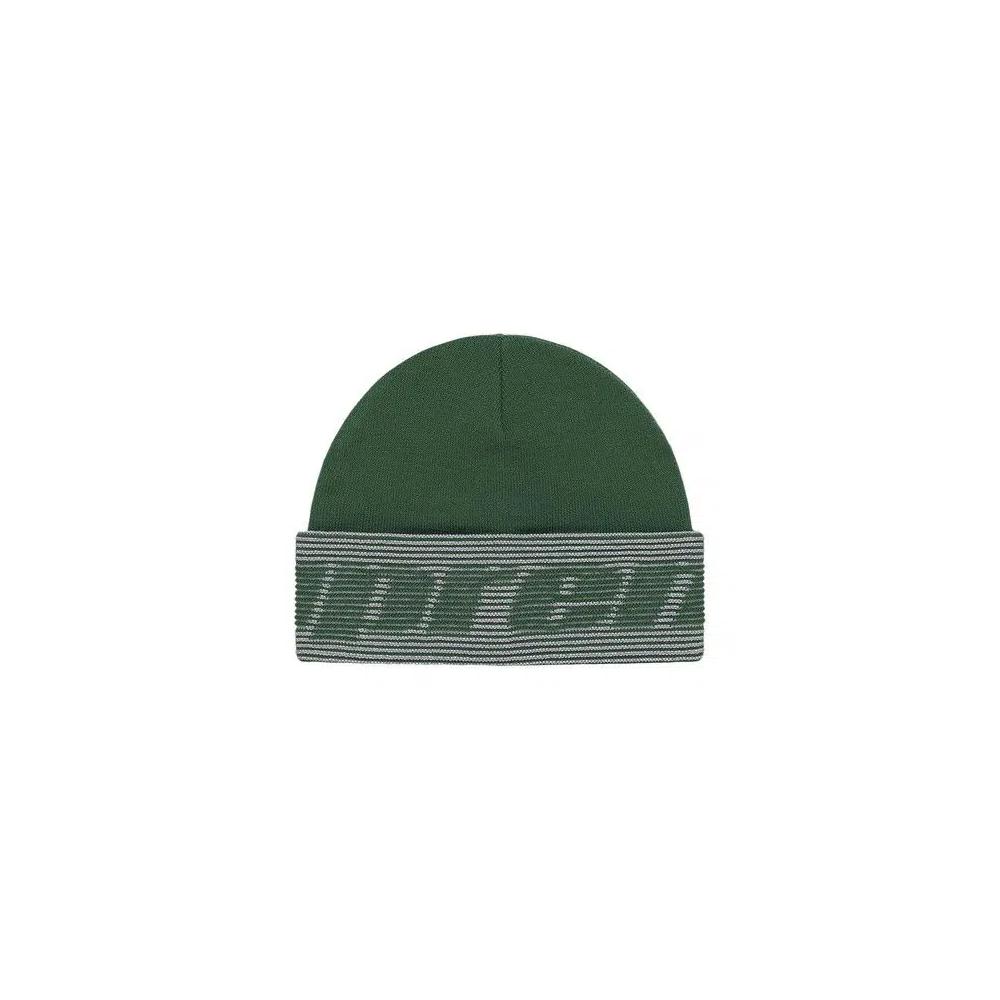 Бини Supreme Reflective Jacquard Beanie 'Dark Green' 1
