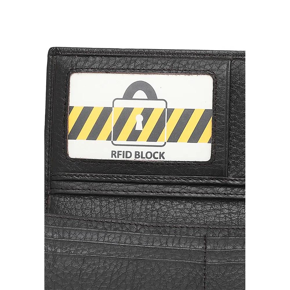 Длинный бумажник из натуральной кожи с RFID-защитой - черный 5
