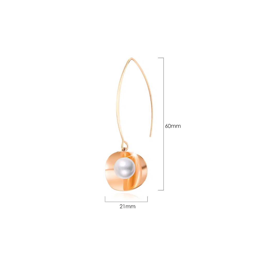 Серьги-крючки Earthy Pearl Core в розовом золоте 5