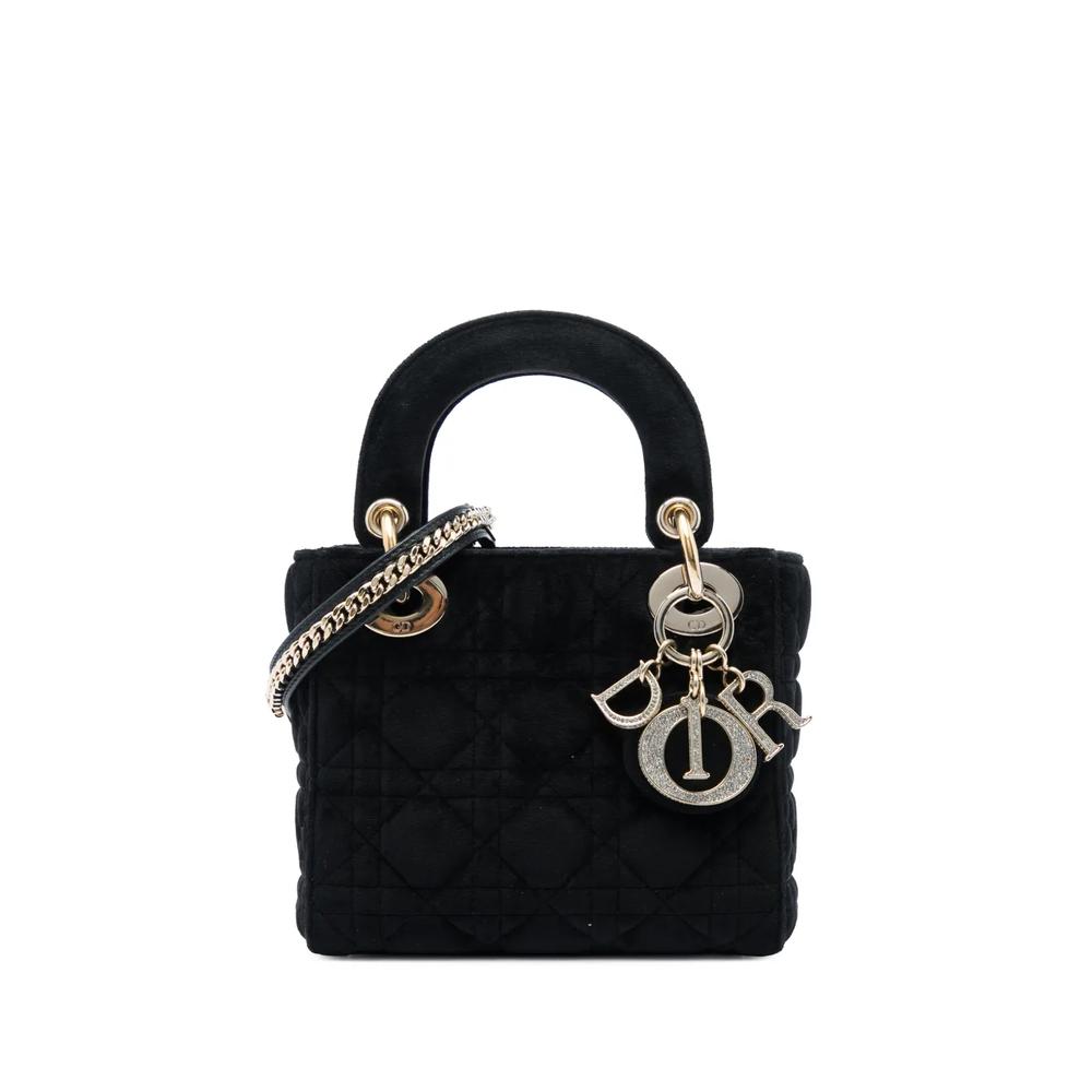 Сумка-сэтчел Mini Velvet Cannage Lady Dior (2019 год) 1