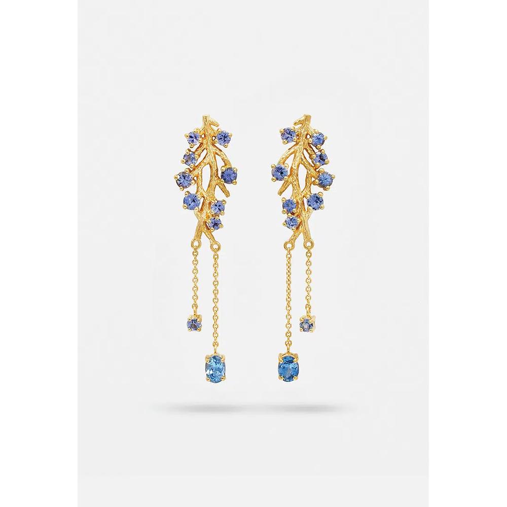Cora Vogue серьги-капли с мульти-геммами (покрытие 18K золотом) 1