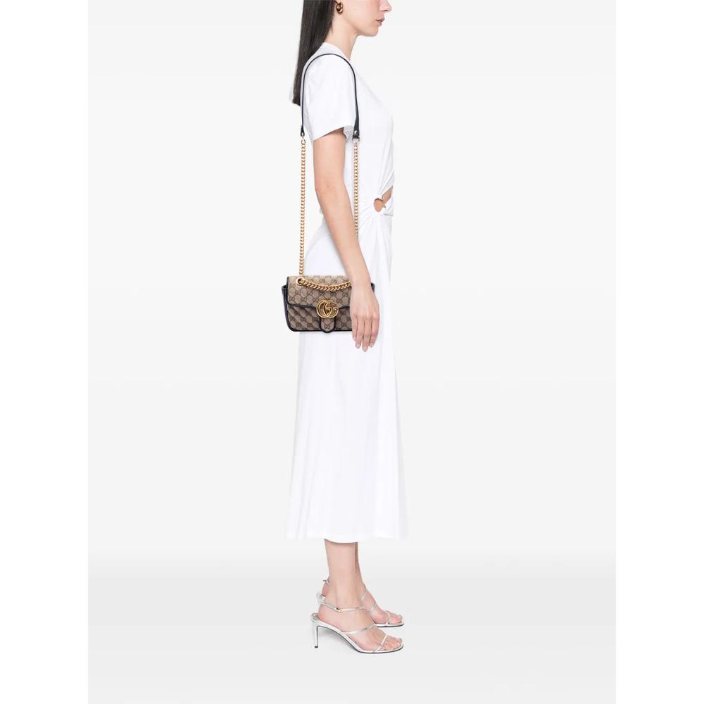 Маленькая сумка на плечо GG Marmont Matelasse Diagonal GG Canvas and Leather (2016-2026 годы) 2