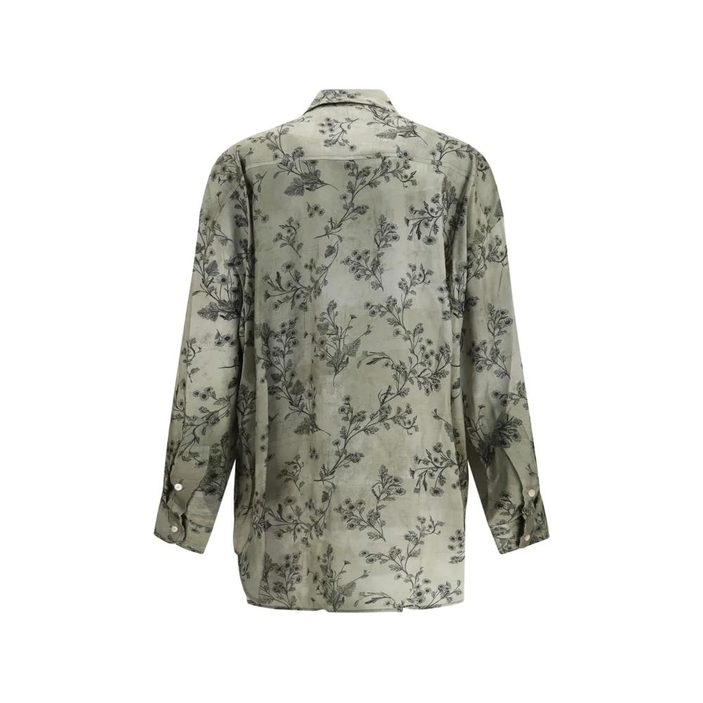 floral-print ruffled shirt 2