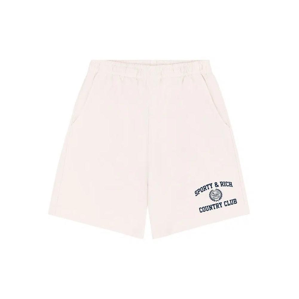 Шорты Sporty & Rich Varsity Crest Gym Short 'Ecru/Navy' 1