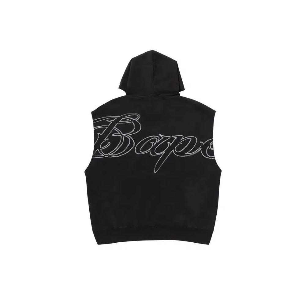 Худи BAPE Garment Dyed Sleeveless Hoodie 'Black' 2