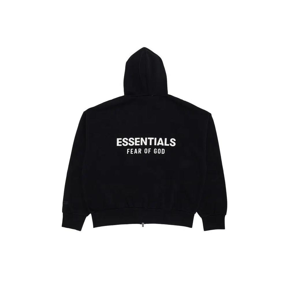 Молнии Fear of God Essentials Classic Full Zip-Up Hoodie 'Jet Black' 2