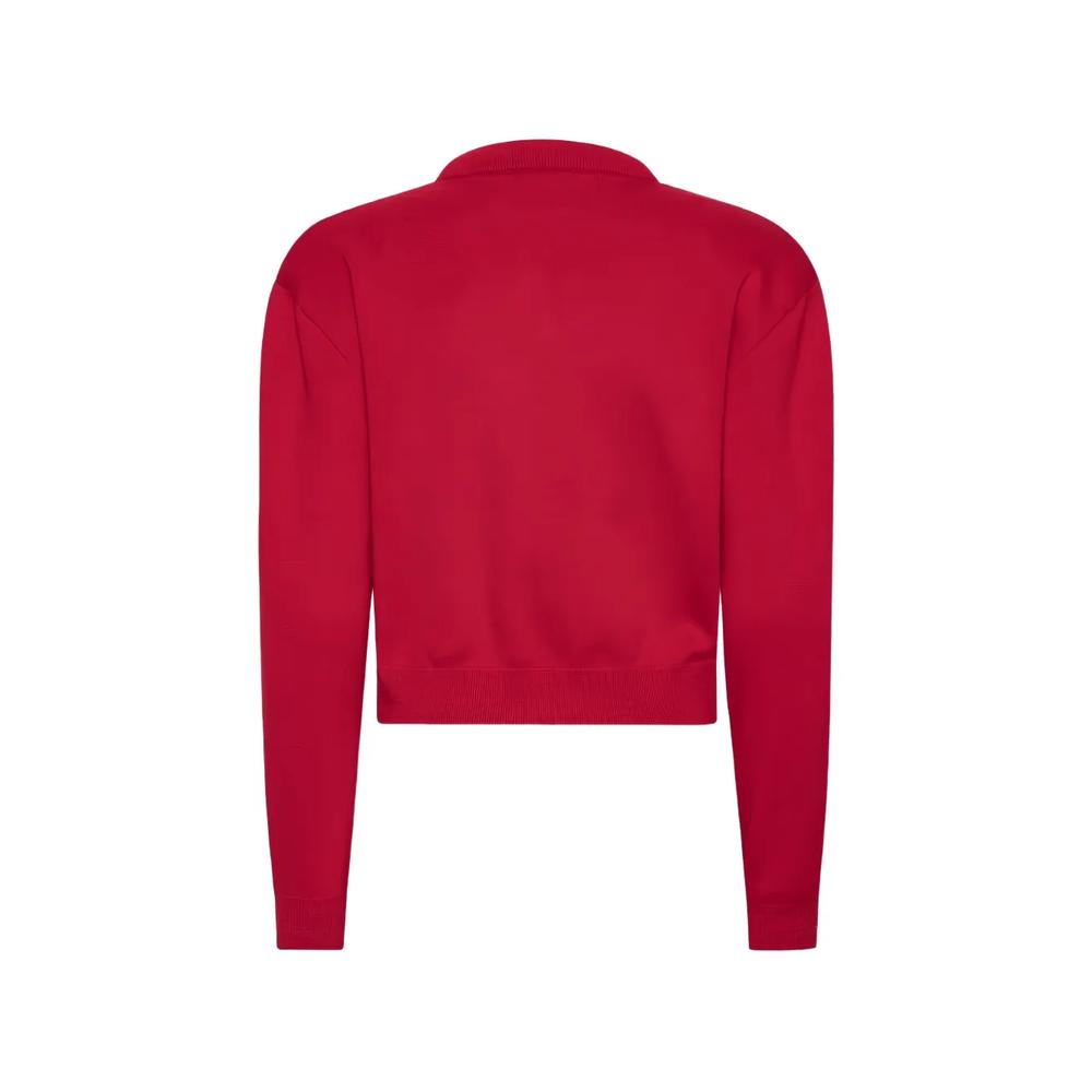 Firm knit cardigan red 2
