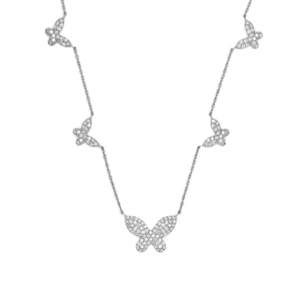 Колье Butterfly из белого золота с бриллиантами 2