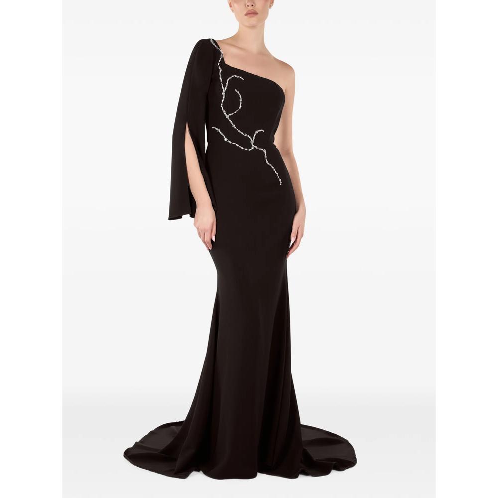 Ophelie crystal-embellished one-shoulder gown 1