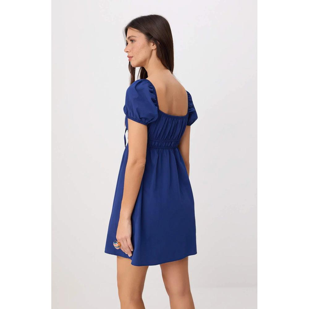 Тканое мини-платье Navy Blue Lined Short Balloon Sleeve Mini Woven Dress Twoss26El00818 4