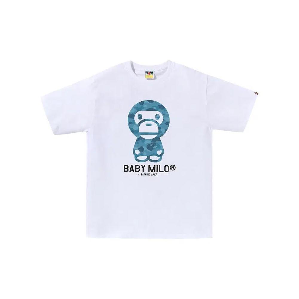 Футболки BAPE Honeycomb Camo Baby Milo Tee 'White/Blue' 1